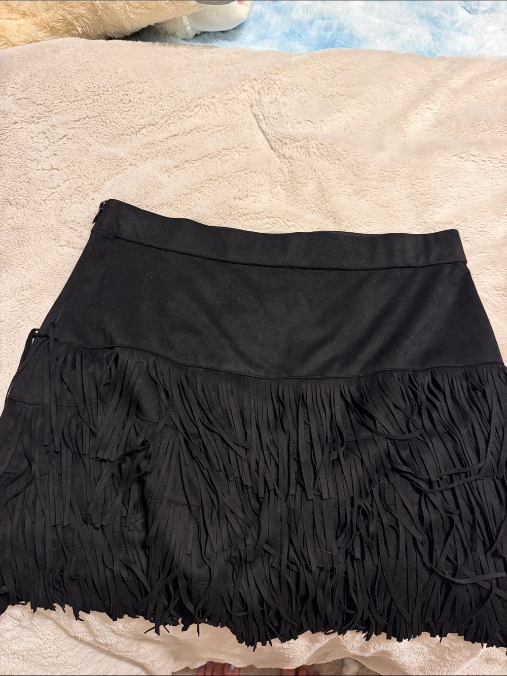 Zara Black Fringe Mini Skirt -